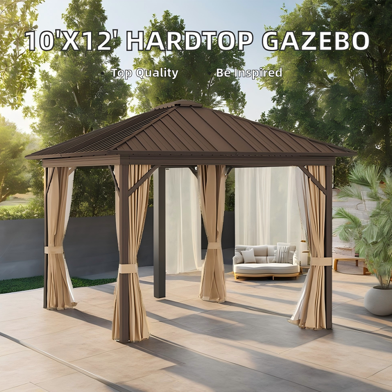 Tienda de campaña exterior con mirador y jardín en oferta